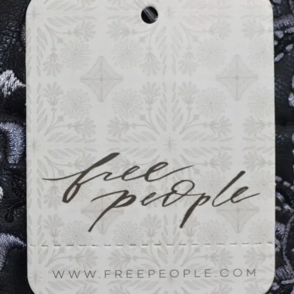 Free People shorts size 0 Raise The Stakes Black Faux Leather Embroidere… - Picture 8 of 8